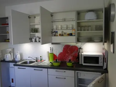 Küche/Küchenzeile in der Unterkunft Sommerhaus im Grünen