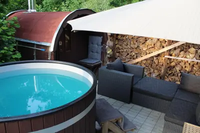 Der Swimmingpool an oder in der Nähe von Sommerhausrelaxing für gestreßte Menschen