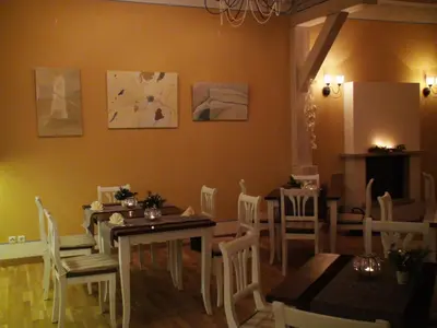 Ein Sitzbereich in der Unterkunft Landhaus Ribbeck