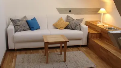 Ein Sitzbereich in der Unterkunft Landhaus Ribbeck