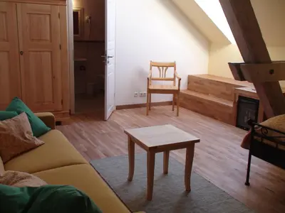Ein Sitzbereich in der Unterkunft Landhaus Ribbeck