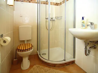 Ein Badezimmer in der Unterkunft Ferienhaus, Lübben