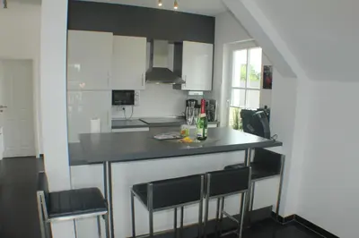 Küche/Küchenzeile in der Unterkunft 5*Ferienwohnung Seeblick 4