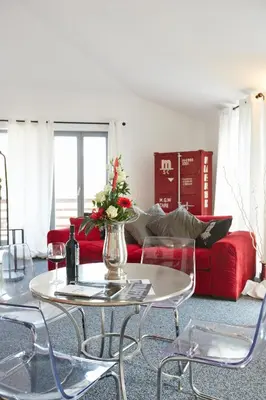 Ein Sitzbereich in der Unterkunft Gästehaus am Landgut