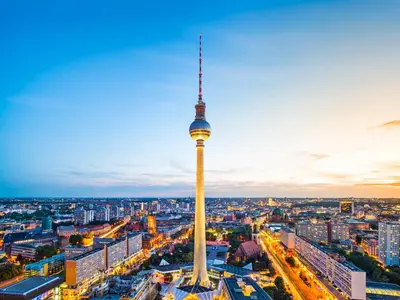 Ein allgemeiner Blick auf Berlin oder ein Stadtblick von des Hostels aus