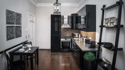 Küche/Küchenzeile in der Unterkunft Palacina Berlin - Serviced Apartments