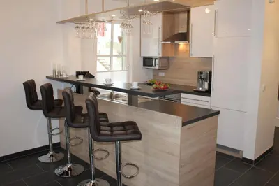 Küche/Küchenzeile in der Unterkunft 5*Ferienwohnung Seebrise 1