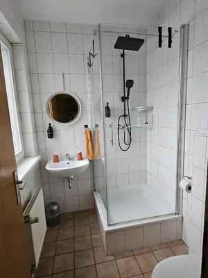 Ein Badezimmer in der Unterkunft Seepavillon Rheinsberg