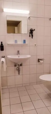 Ein Badezimmer in der Unterkunft Pension Elfmeter