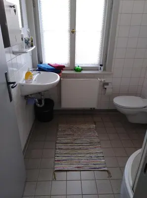 Ein Badezimmer in der Unterkunft Marstall im Schlosspark Rheinsberg