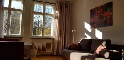 Ein Sitzbereich in der Unterkunft Frankfurter Tor