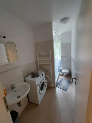 Ein Badezimmer in der Unterkunft Ferienwohnung in Beelitz Heilstätten