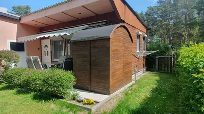 Ein Garten an der Unterkunft Ferienhaus Kabitschke