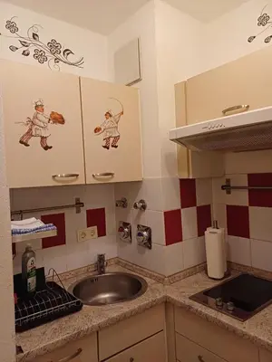 Küche/Küchenzeile in der Unterkunft Business Apartment
