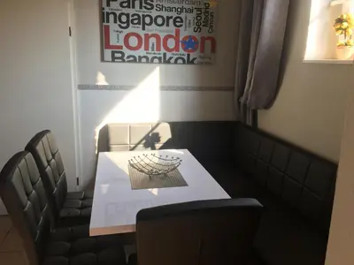 Ein Sitzbereich in der Unterkunft Haus Springpfuhl EG
