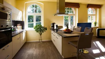 Küche/Küchenzeile in der Unterkunft Parkresidenz Lychen, Ferienwohnung 1