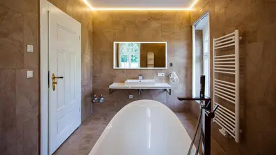 Ein Badezimmer in der Unterkunft Parkresidenz Lychen, Ferienwohnung 1
