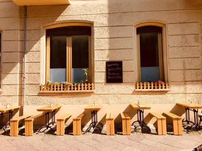 Ein Balkon oder eine Terrasse in der Unterkunft Pension Kaffeefreunde