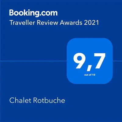 Ein Zertifikat, Auszeichnung, Logo oder anderes Dokument, das in der Unterkunft Chalet Rotbuche ausgestellt ist