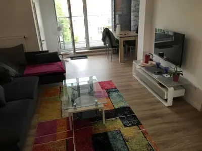 Ein Sitzbereich in der Unterkunft Cityflair Apartments