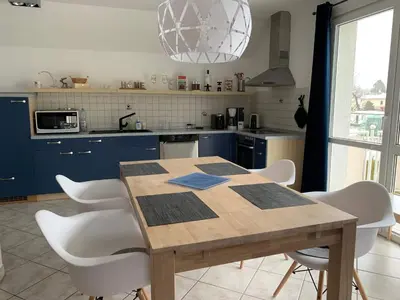 Küche/Küchenzeile in der Unterkunft Ferienwohnung Waldweg Bad Saarow