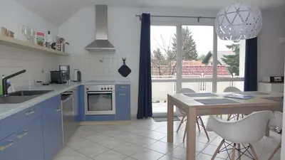 Küche/Küchenzeile in der Unterkunft Ferienwohnung Waldweg Bad Saarow