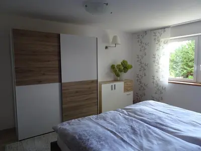 Ein Bett oder Betten in einem Zimmer der Unterkunft Ferienwohnung Lotte