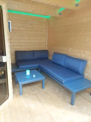 Ein Sitzbereich in der Unterkunft Ferienhaus zum Imker