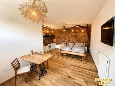 Ein Sitzbereich in der Unterkunft Altstadt Apartments
