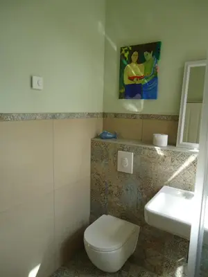 Ein Badezimmer in der Unterkunft Ferienwohnung Gänseblümchen in Buchholz