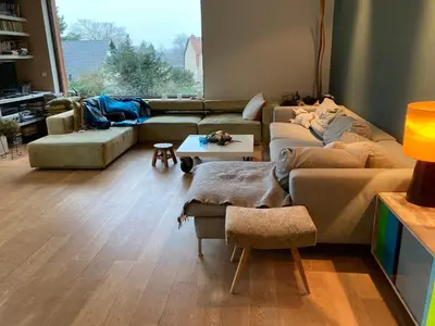 Ein Sitzbereich in der Unterkunft Poolvilla