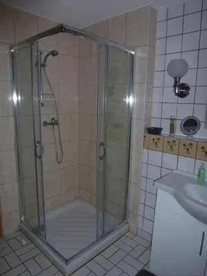 Ein Badezimmer in der Unterkunft Seeblick Kemnitz