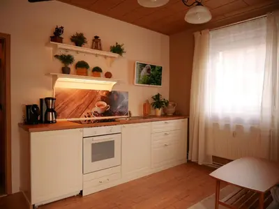 Küche/Küchenzeile in der Unterkunft Ferienwohnung Wusterwitz