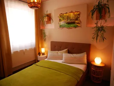 Ein Bett oder Betten in einem Zimmer der Unterkunft Ferienwohnung Wusterwitz