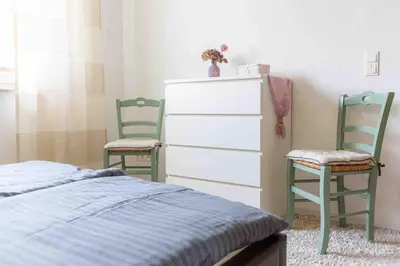 Ein Bett oder Betten in einem Zimmer der Unterkunft Havel Ferienhaus Brandenburg, Nähe Beetzsee
