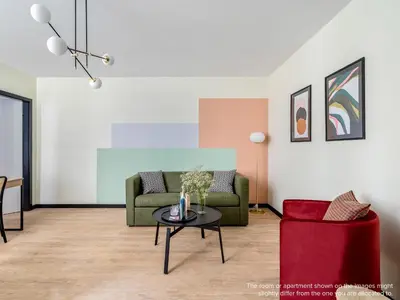 Ein Sitzbereich in der Unterkunft Numa Berlin Kater