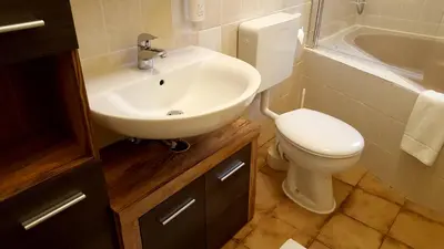 Ein Badezimmer in der Unterkunft Idylle am See