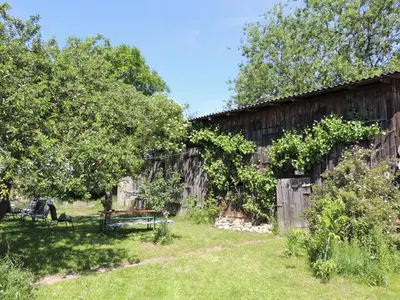 Ein Garten an der Unterkunft Kranichruf