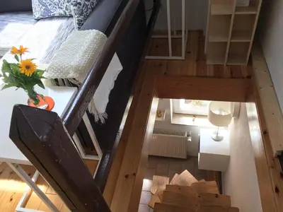 Ein Sitzbereich in der Unterkunft Cevennenremise