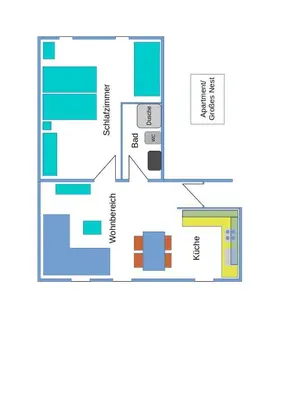 Grundriss der Unterkunft Buntspecht Logis