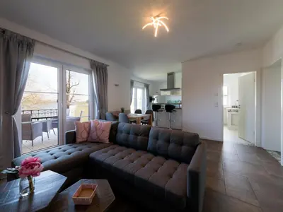 Ein Sitzbereich in der Unterkunft Casa sul Lago