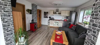 Küche/Küchenzeile in der Unterkunft Ferienhaus am Birkenwaeldchen - Motzener See 150m