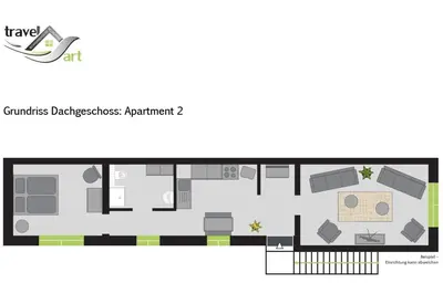 Grundriss der Unterkunft Travel Art Boardinghouse