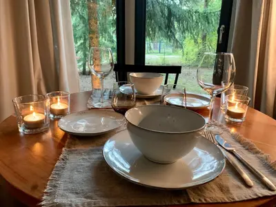Getränke in der Unterkunft Bungalow im Wald