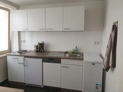 Küche/Küchenzeile in der Unterkunft Studioapartment L46 - in exklusiver Innenstadtlage