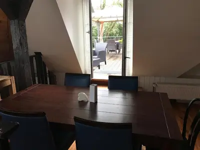 Ein Sitzbereich in der Unterkunft Kunsthaus Kurgan