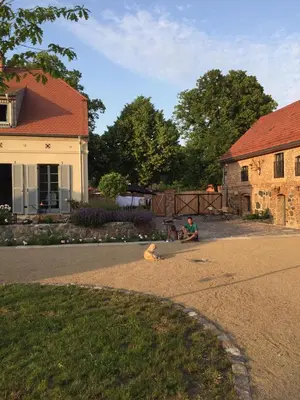 Ein Garten an der Unterkunft Ferienhaus am Schloss Meseberg