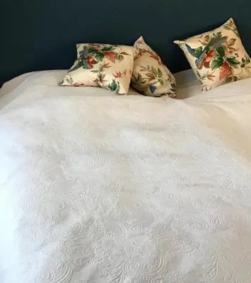 Ein Bett oder Betten in einem Zimmer der Unterkunft Ferienhaus am Schloss Meseberg