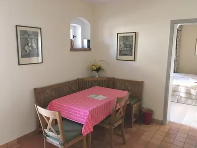 Ein Sitzbereich in der Unterkunft Ferienhaus am Schloss Meseberg