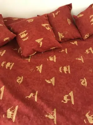 Ein Bett oder Betten in einem Zimmer der Unterkunft Ferienhaus am Schloss Meseberg